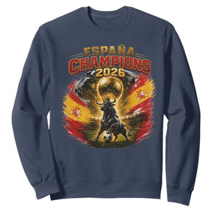 Espana Champions 2026 Sweatshirt Spain Football Fan Spanish Bull Graphic
