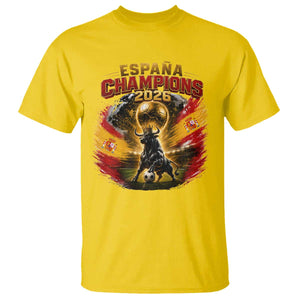 Espana Champions 2026 T Shirt Spain Football Fan Spanish Bull Graphic