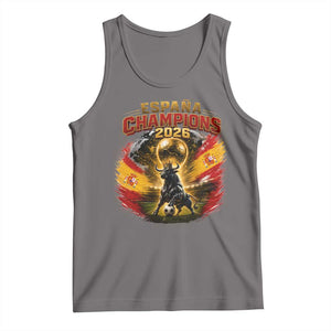 Espana Champions 2026 Tank Top Spain Football Fan Spanish Bull Graphic TS11 Deep Heather Print Your Wear