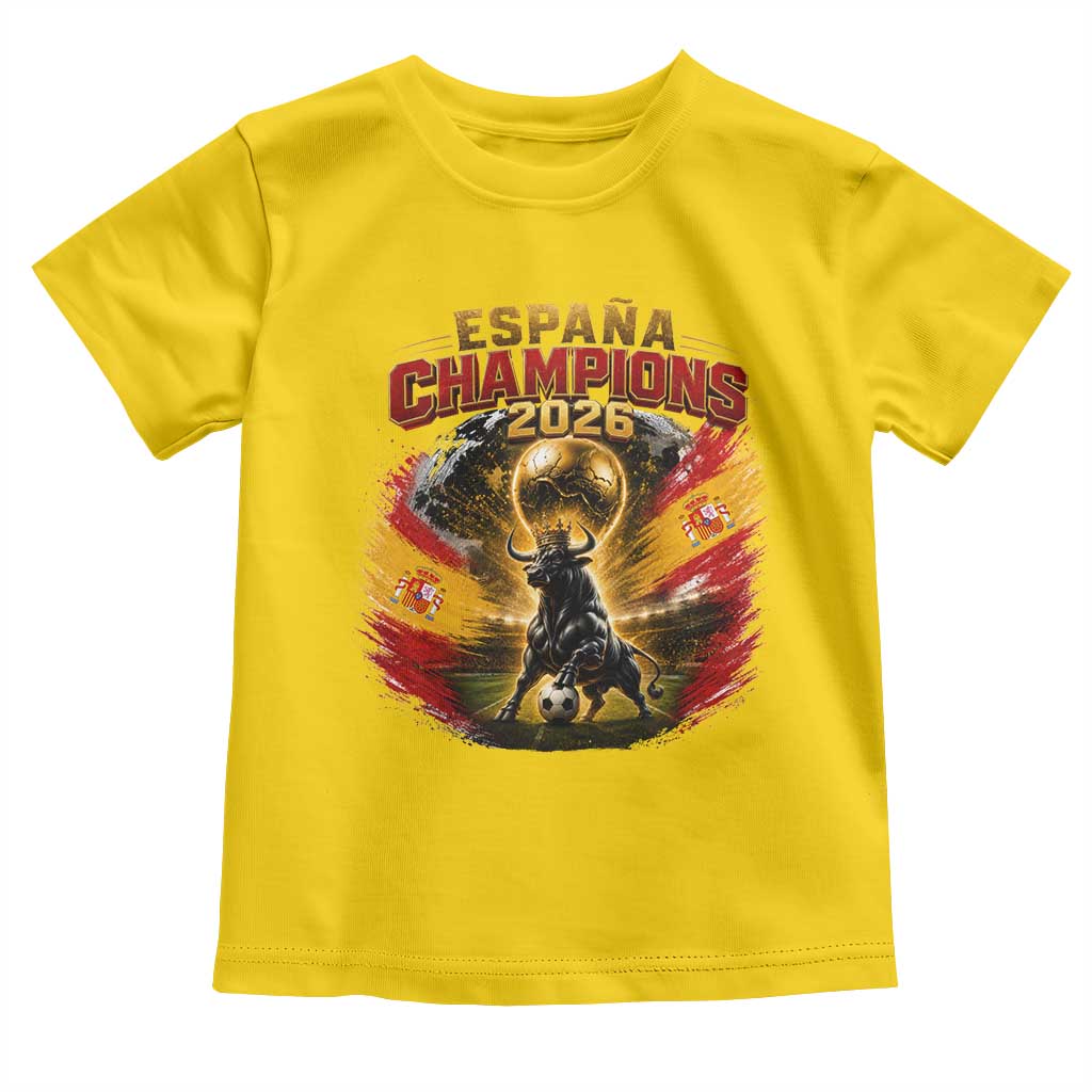 Espana Champions 2026 Toddler T Shirt Spain Football Fan Spanish Bull Graphic TS11 Daisy Print Your Wear