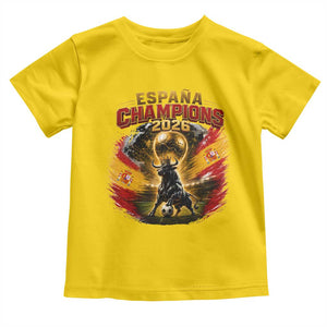 Espana Champions 2026 Toddler T Shirt Spain Football Fan Spanish Bull Graphic TS11 Daisy Print Your Wear