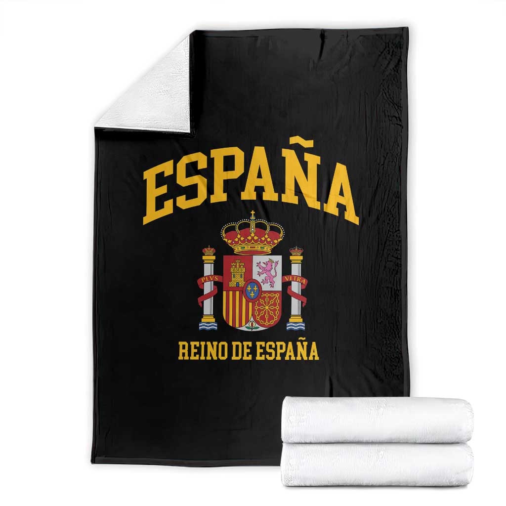Spain Reino De Espana Throw Blanket Vintage Spanish Flag Coat of Arms