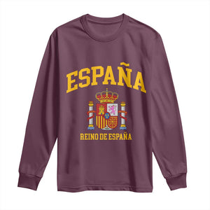 Spain Reino De Espana Long Sleeve Shirt Vintage Spanish Flag Coat of Arms