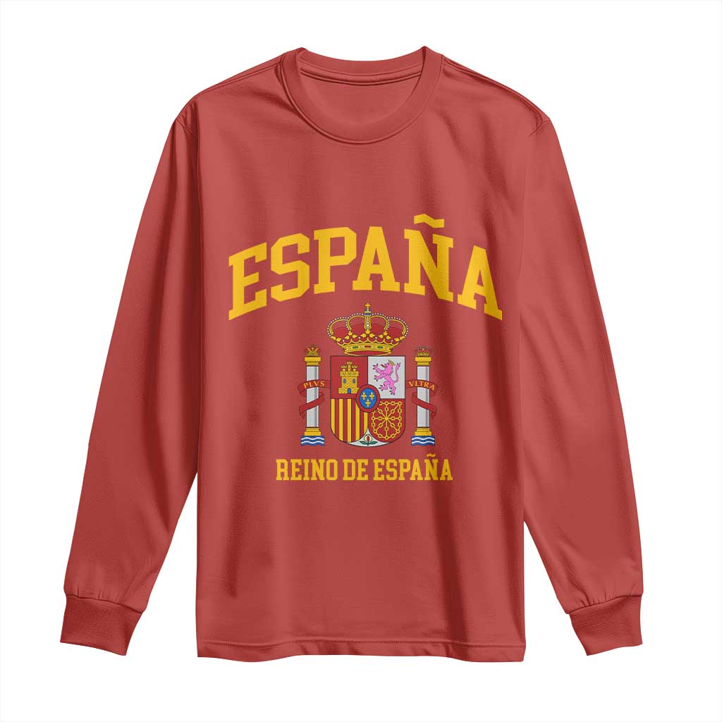Spain Reino De Espana Long Sleeve Shirt Vintage Spanish Flag Coat of Arms
