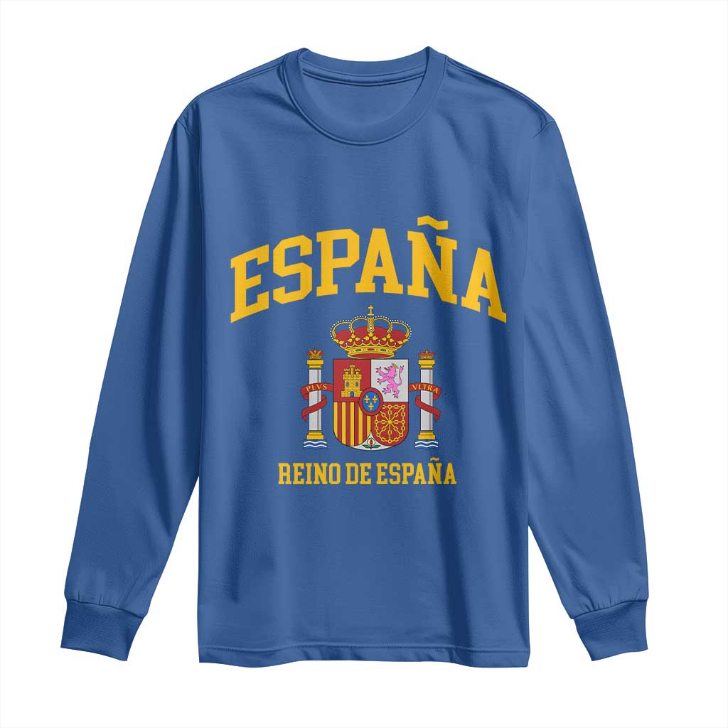 Spain Reino De Espana Long Sleeve Shirt Vintage Spanish Flag Coat of Arms
