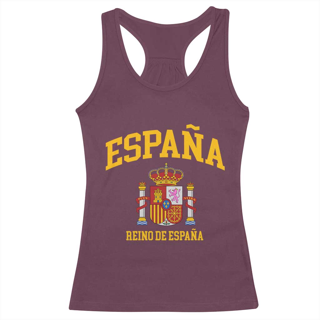 Spain Reino De Espana Racerback Tank Top Vintage Spanish Flag Coat of Arms