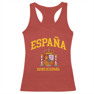 Spain Reino De Espana Racerback Tank Top Vintage Spanish Flag Coat of Arms