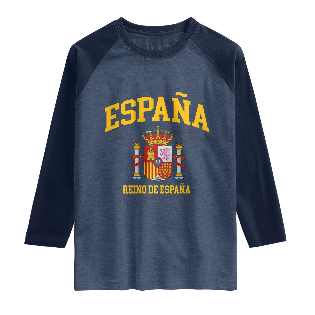 Spain Reino De Espana Raglan Shirt Vintage Spanish Flag Coat of Arms