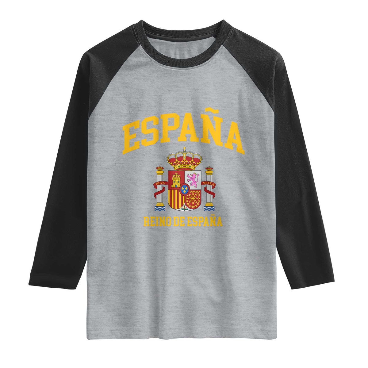Spain Reino De Espana Raglan Shirt Vintage Spanish Flag Coat of Arms