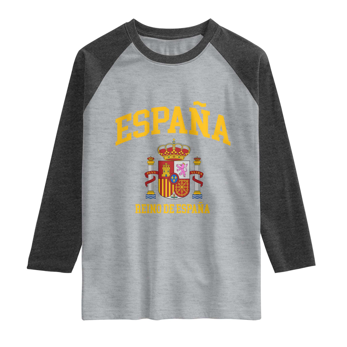 Spain Reino De Espana Raglan Shirt Vintage Spanish Flag Coat of Arms