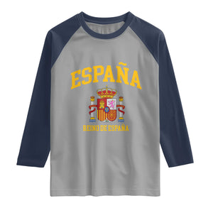 Spain Reino De Espana Raglan Shirt Vintage Spanish Flag Coat of Arms