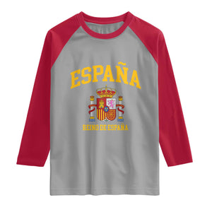 Spain Reino De Espana Raglan Shirt Vintage Spanish Flag Coat of Arms