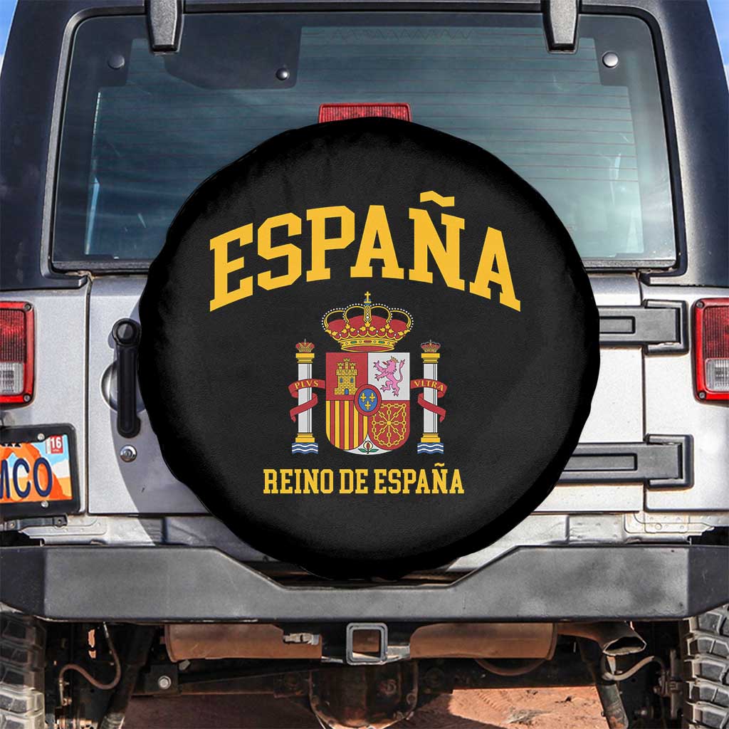 Spain Reino De Espana Spare Tire Cover Vintage Spanish Flag Coat of Arms TS11 No hole Black Print Your Wear