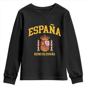 Spain Reino De Espana Youth Sweatshirt Vintage Spanish Flag Coat of Arms