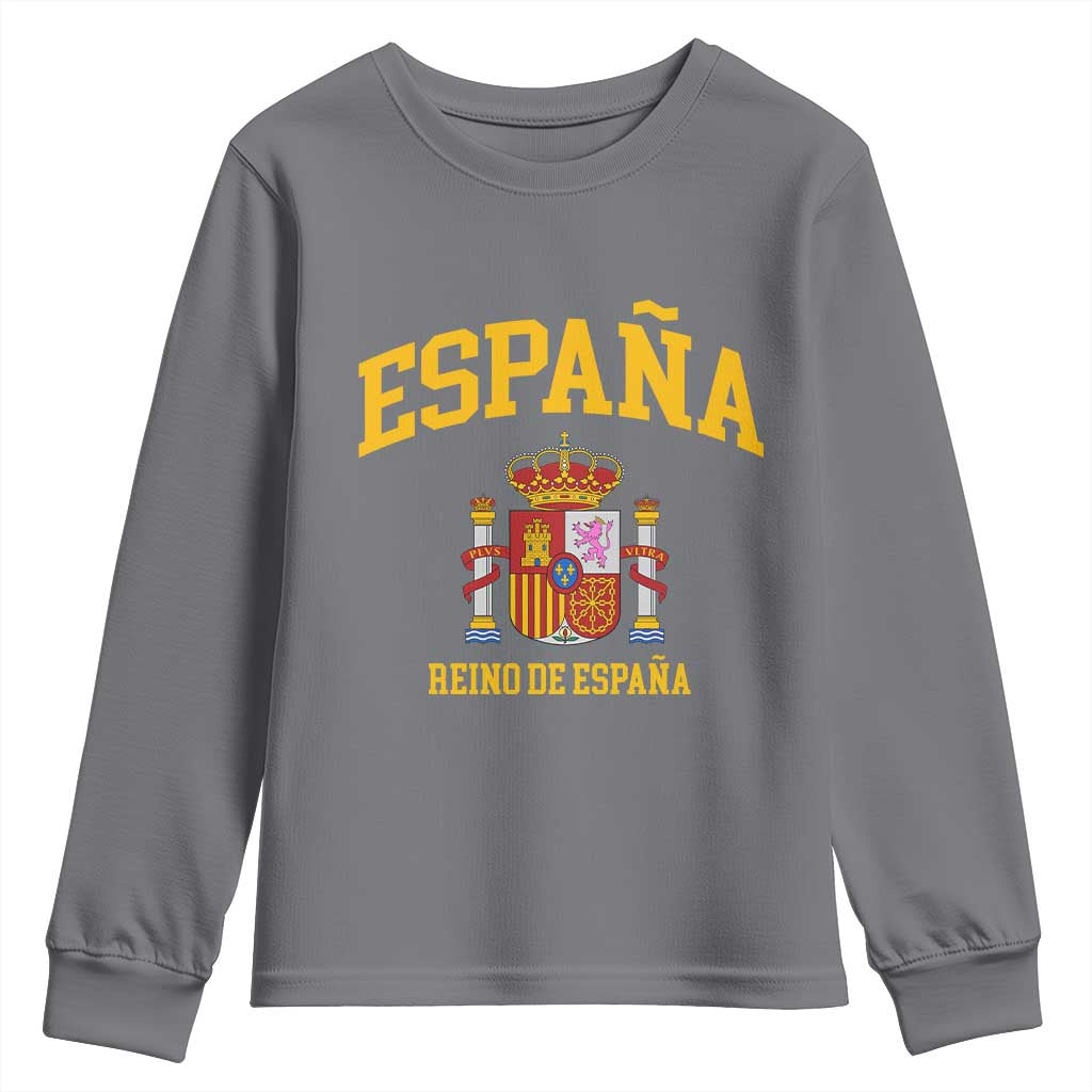 Spain Reino De Espana Youth Sweatshirt Vintage Spanish Flag Coat of Arms