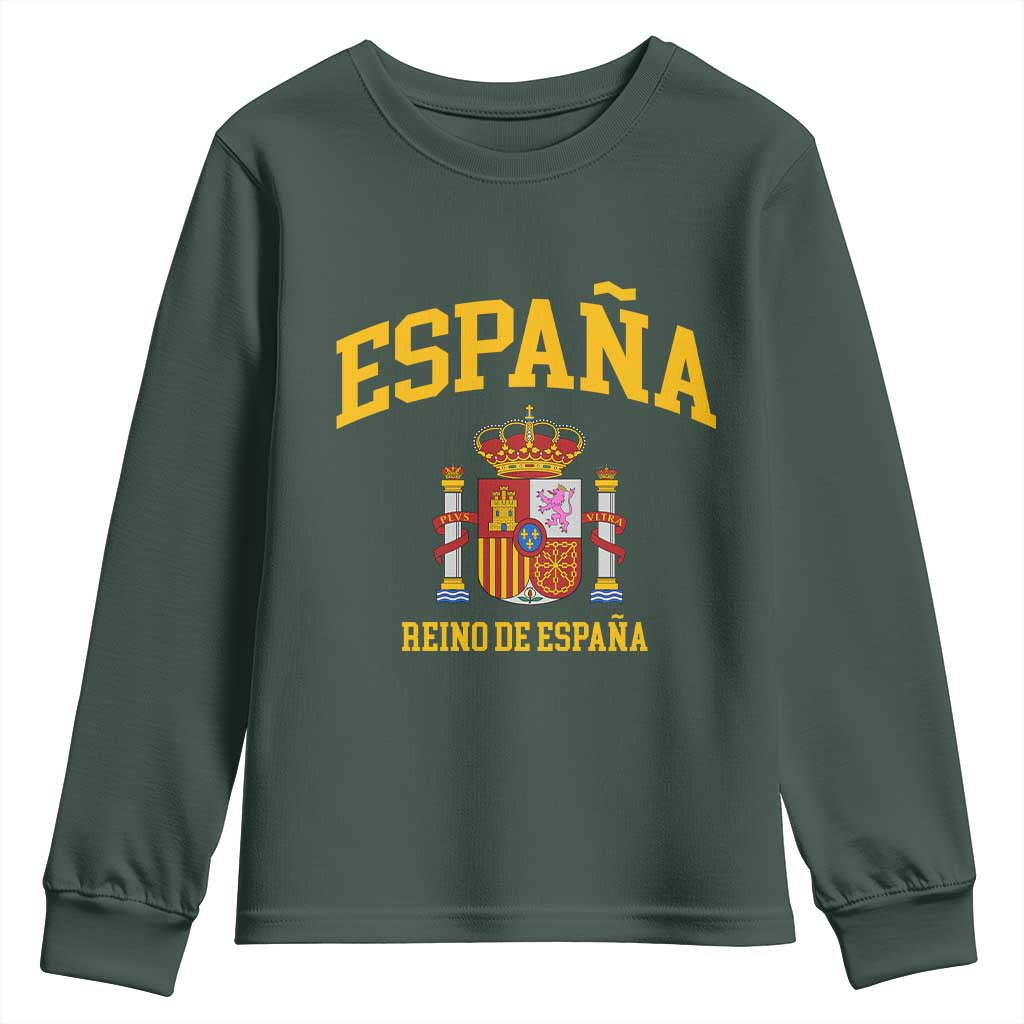 Spain Reino De Espana Youth Sweatshirt Vintage Spanish Flag Coat of Arms