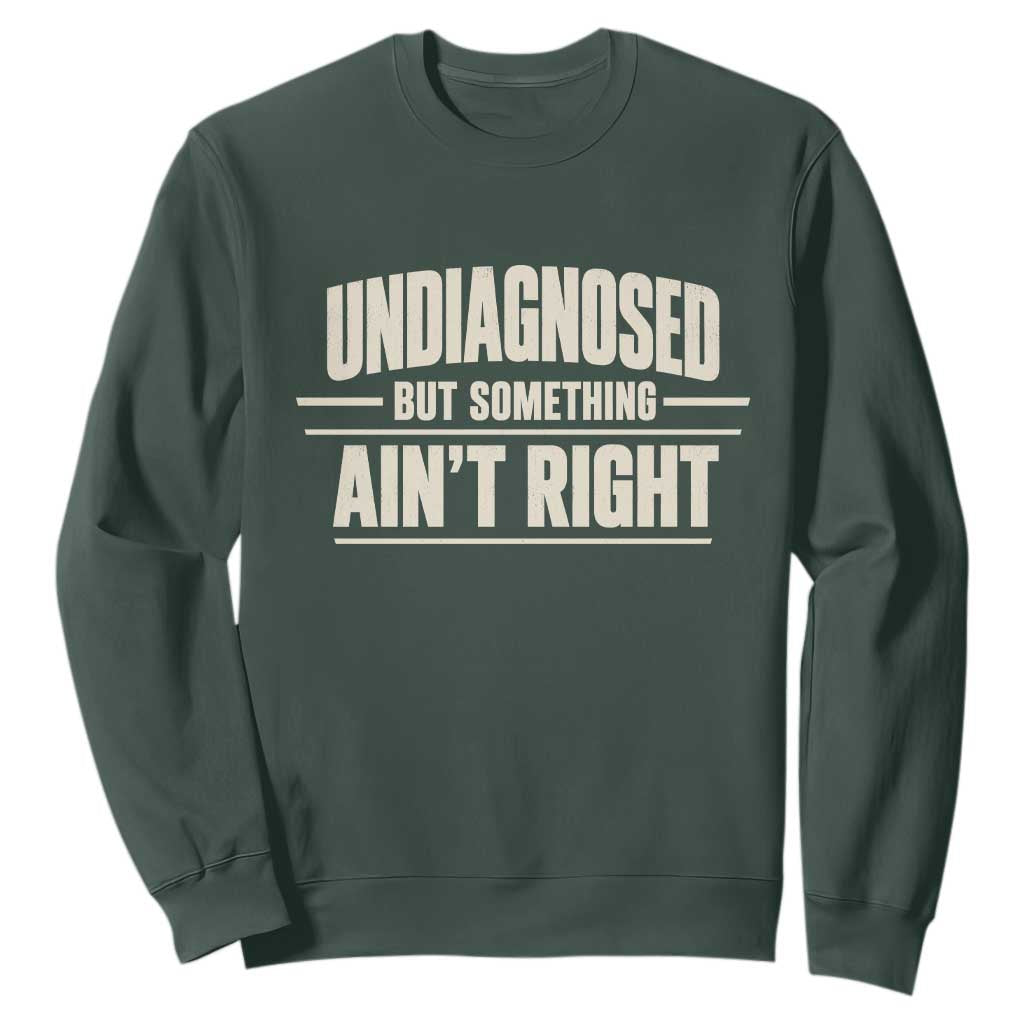 Undiagnosed But Something Ain't Right Sweatshirt Funny Sarcastic Bold Text