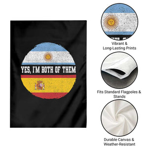 Spanish Argentinian Roots Garden Flag Yes I'm Both Of Them Vintage Spain Argentina Half Flag