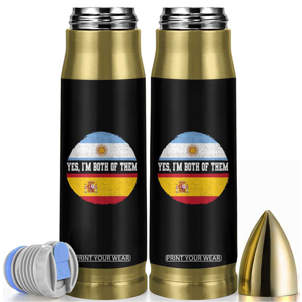 Spanish Argentinian Roots Bullet Tumbler Yes I'm Both Of Them Vintage Spain Argentina Half Flag