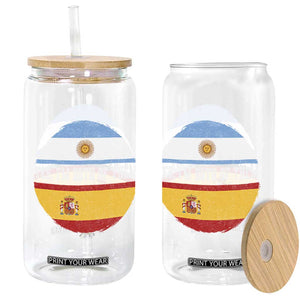 Spanish Argentinian Roots Glass Can Yes I'm Both Of Them Vintage Spain Argentina Half Flag