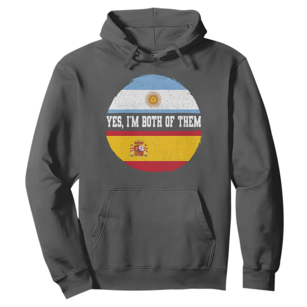 Spanish Argentinian Roots Hoodie Yes I'm Both Of Them Vintage Spain Argentina Half Flag