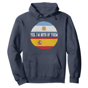 Spanish Argentinian Roots Hoodie Yes I'm Both Of Them Vintage Spain Argentina Half Flag