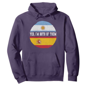 Spanish Argentinian Roots Hoodie Yes I'm Both Of Them Vintage Spain Argentina Half Flag