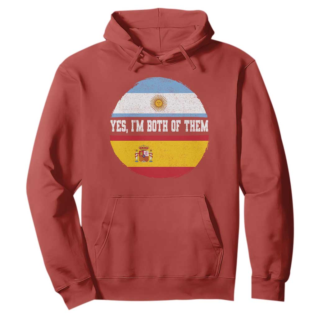 Spanish Argentinian Roots Hoodie Yes I'm Both Of Them Vintage Spain Argentina Half Flag