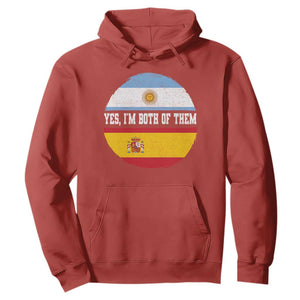 Spanish Argentinian Roots Hoodie Yes I'm Both Of Them Vintage Spain Argentina Half Flag