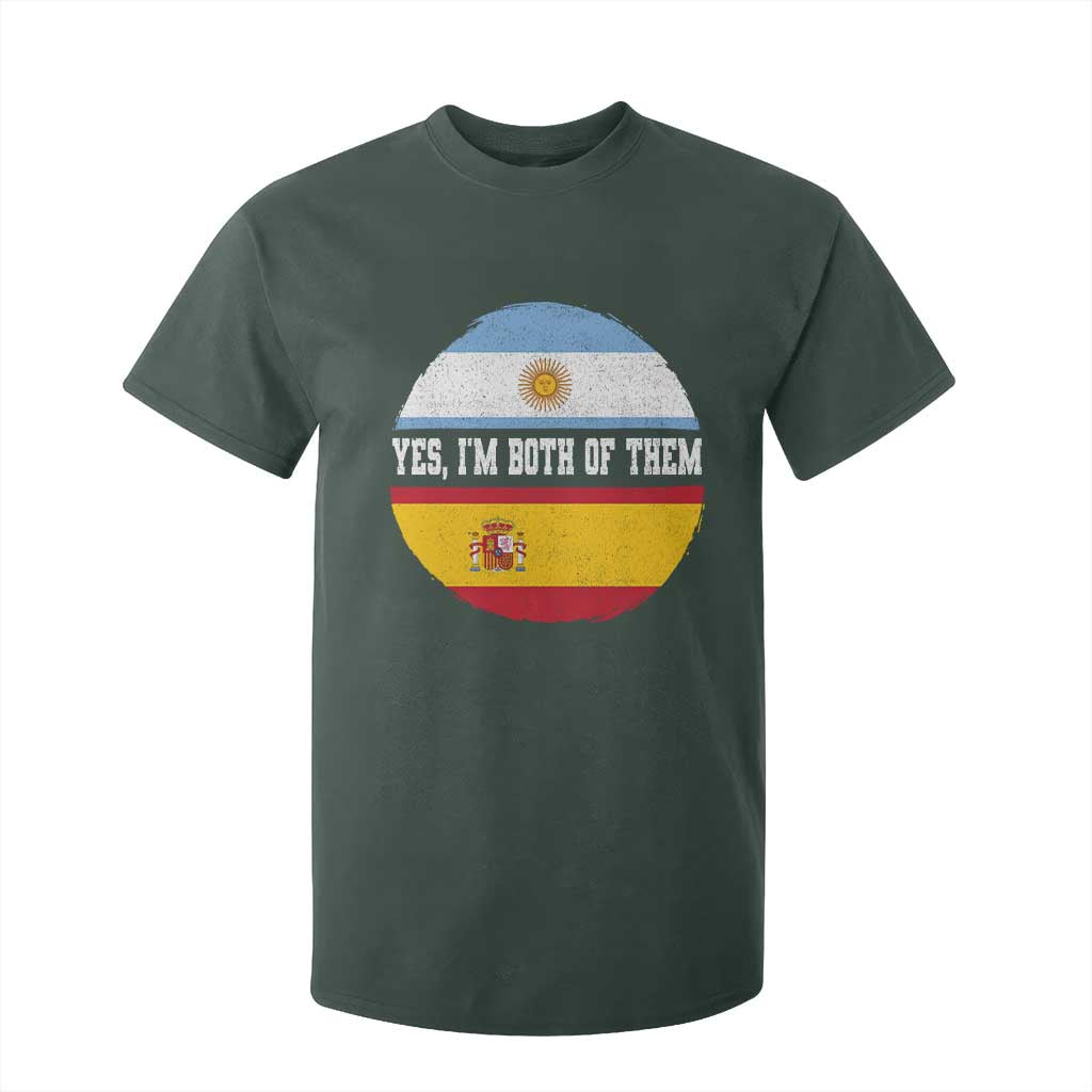 Spanish Argentinian Roots T Shirt For Kid Yes I'm Both Of Them Vintage Spain Argentina Half Flag