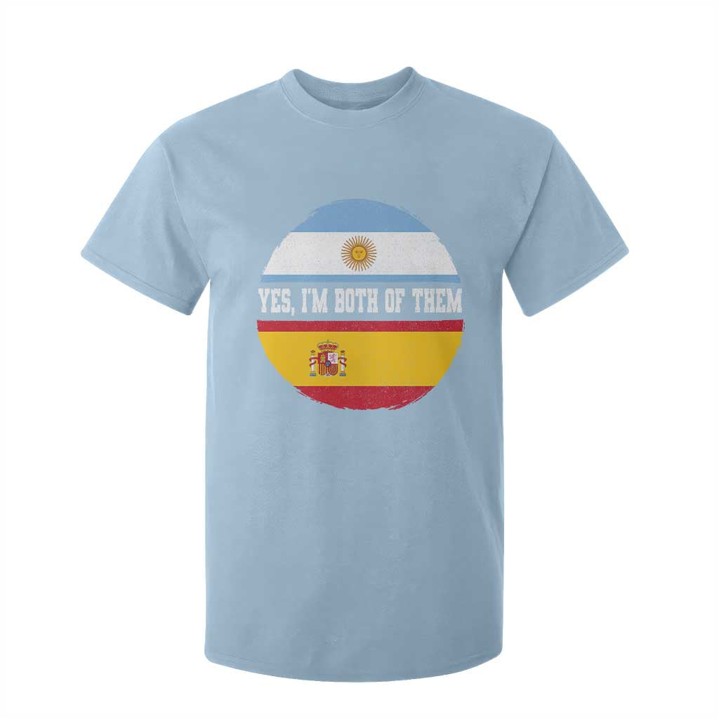Spanish Argentinian Roots T Shirt For Kid Yes I'm Both Of Them Vintage Spain Argentina Half Flag