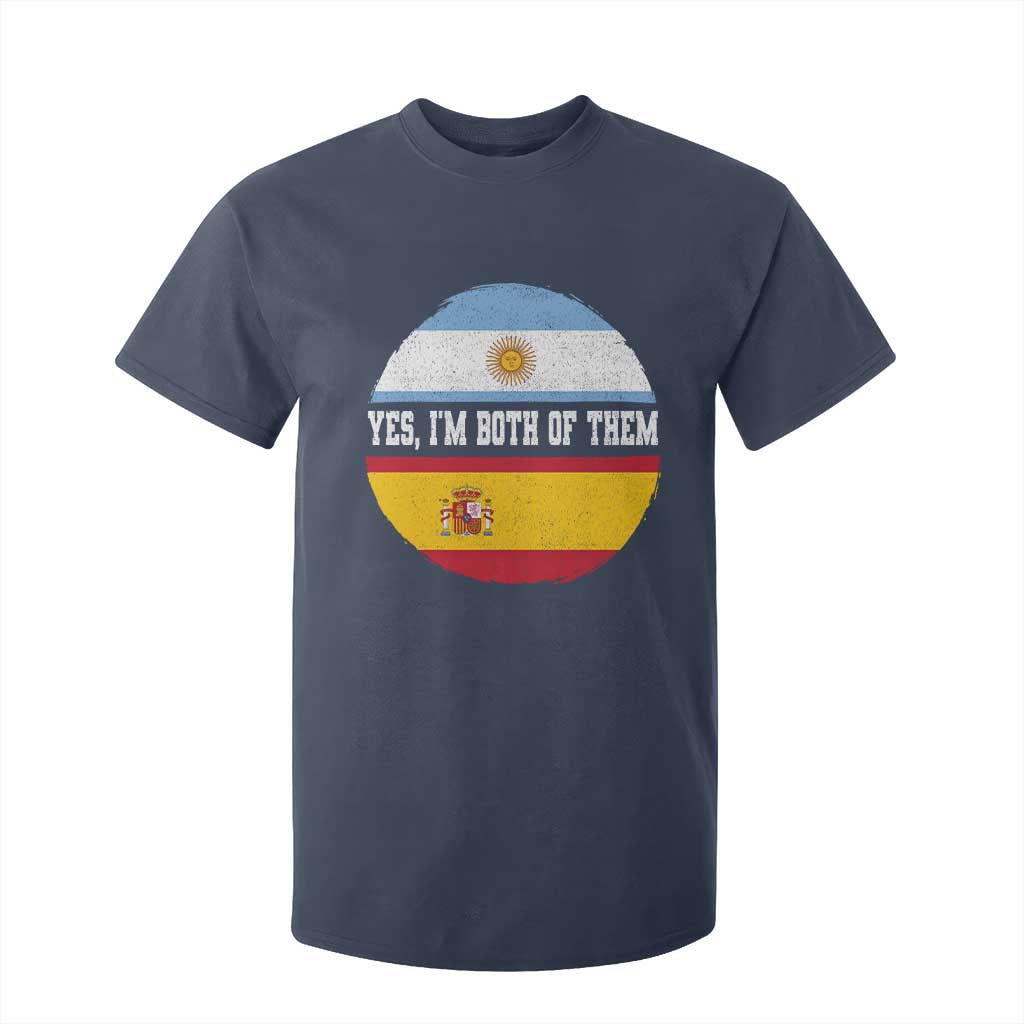 Spanish Argentinian Roots T Shirt For Kid Yes I'm Both Of Them Vintage Spain Argentina Half Flag