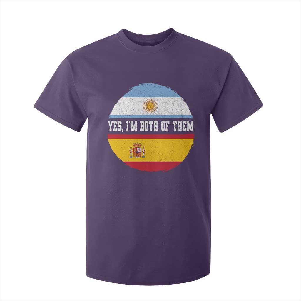 Spanish Argentinian Roots T Shirt For Kid Yes I'm Both Of Them Vintage Spain Argentina Half Flag