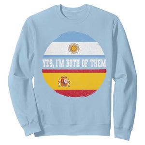 Spanish Argentinian Roots Sweatshirt Yes I'm Both Of Them Vintage Spain Argentina Half Flag