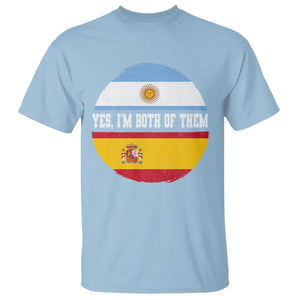 Spanish Argentinian Roots T Shirt Yes I'm Both Of Them Vintage Spain Argentina Half Flag
