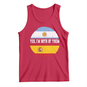Spanish Argentinian Roots Tank Top Yes I'm Both Of Them Vintage Spain Argentina Half Flag