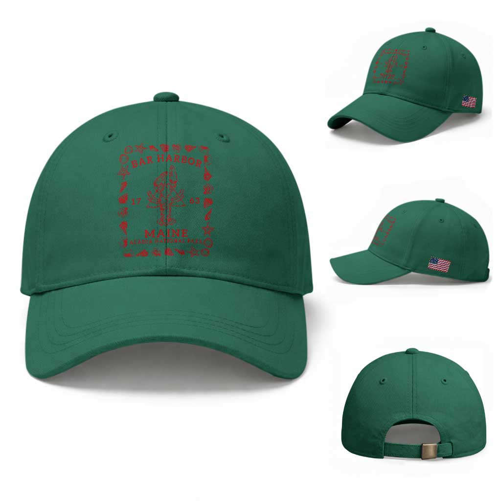 Bar Harbor Maine Lobster Acadia National Park 1763 Baseball Cap