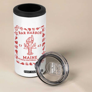 Bar Harbor Maine Lobster Acadia National Park 1763 4 in 1 Can Cooler Tumbler