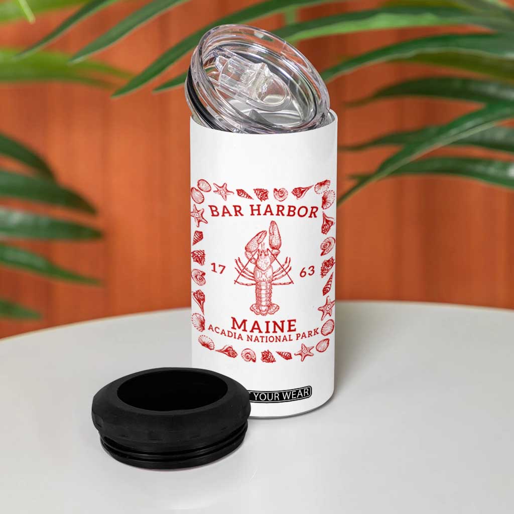 Bar Harbor Maine Lobster Acadia National Park 1763 4 in 1 Can Cooler Tumbler