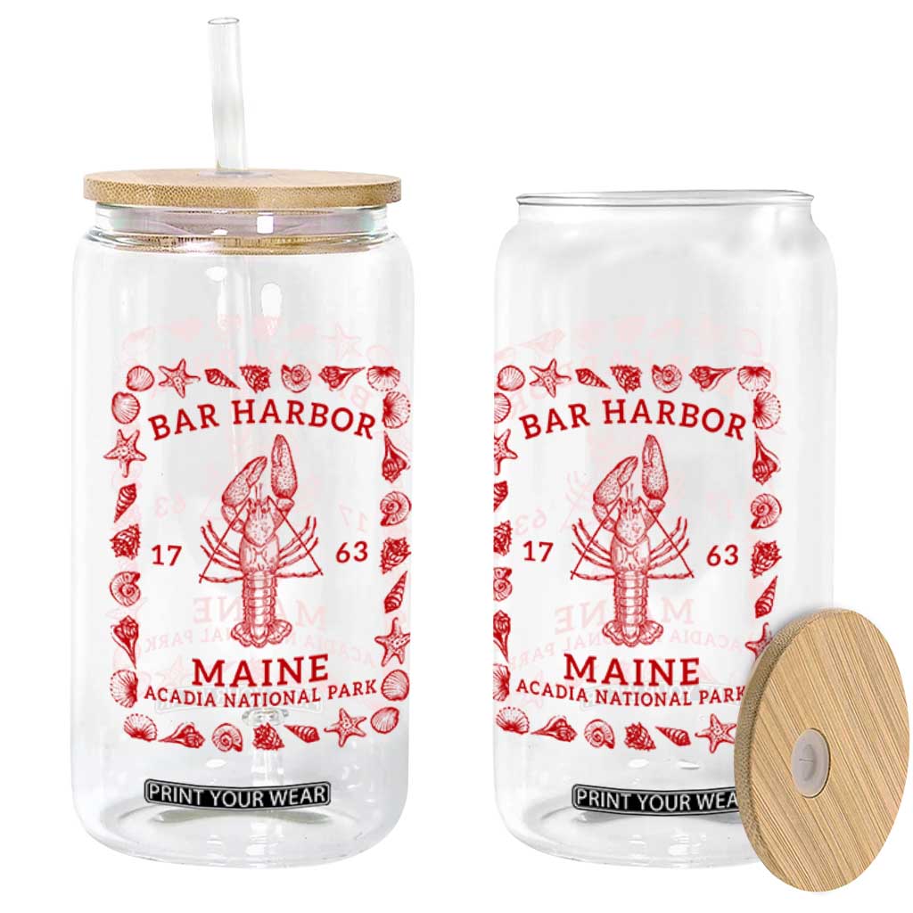 Bar Harbor Maine Lobster Acadia National Park 1763 Glass Can