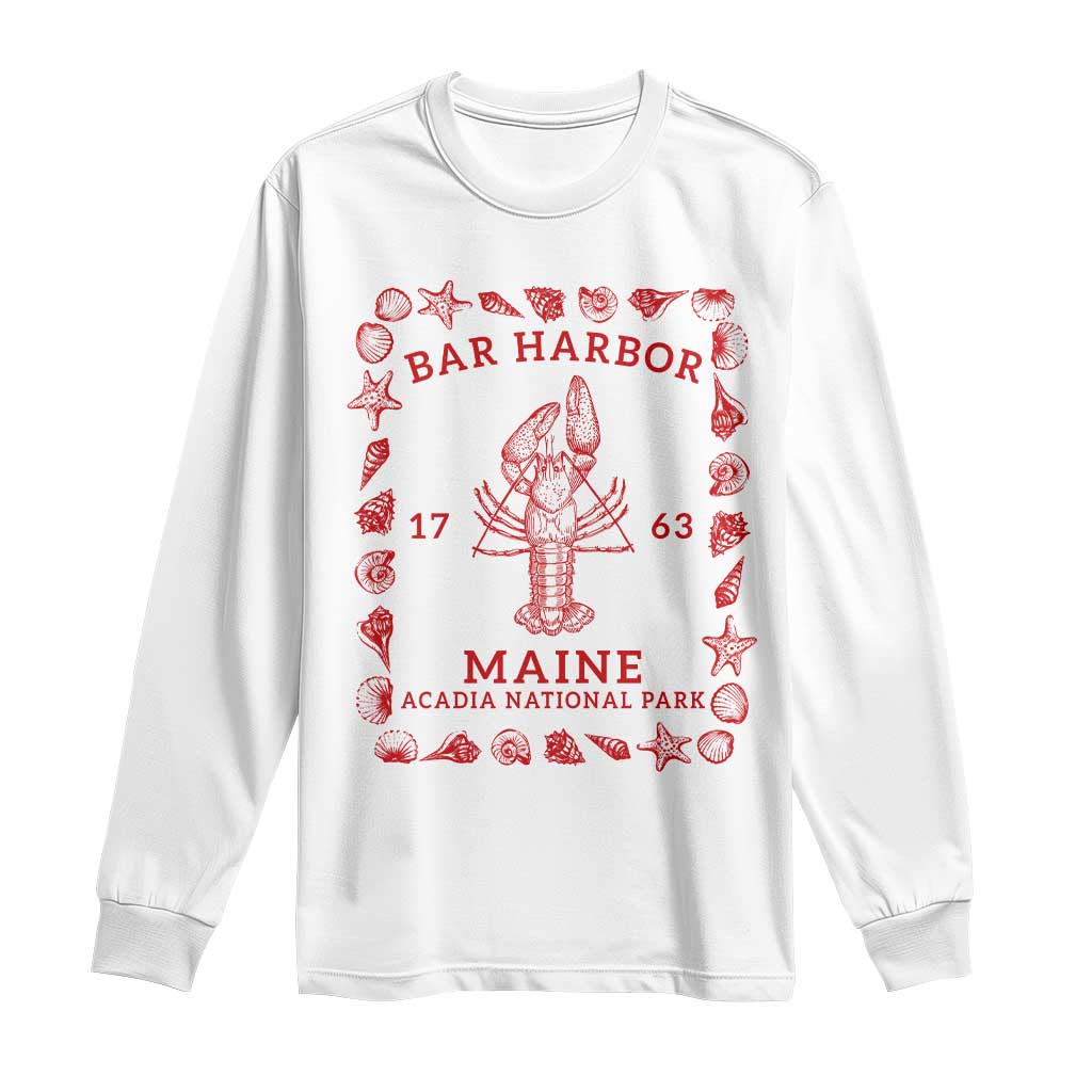 Bar Harbor Maine Lobster Acadia National Park 1763 Long Sleeve Shirt TS11 White Print Your Wear