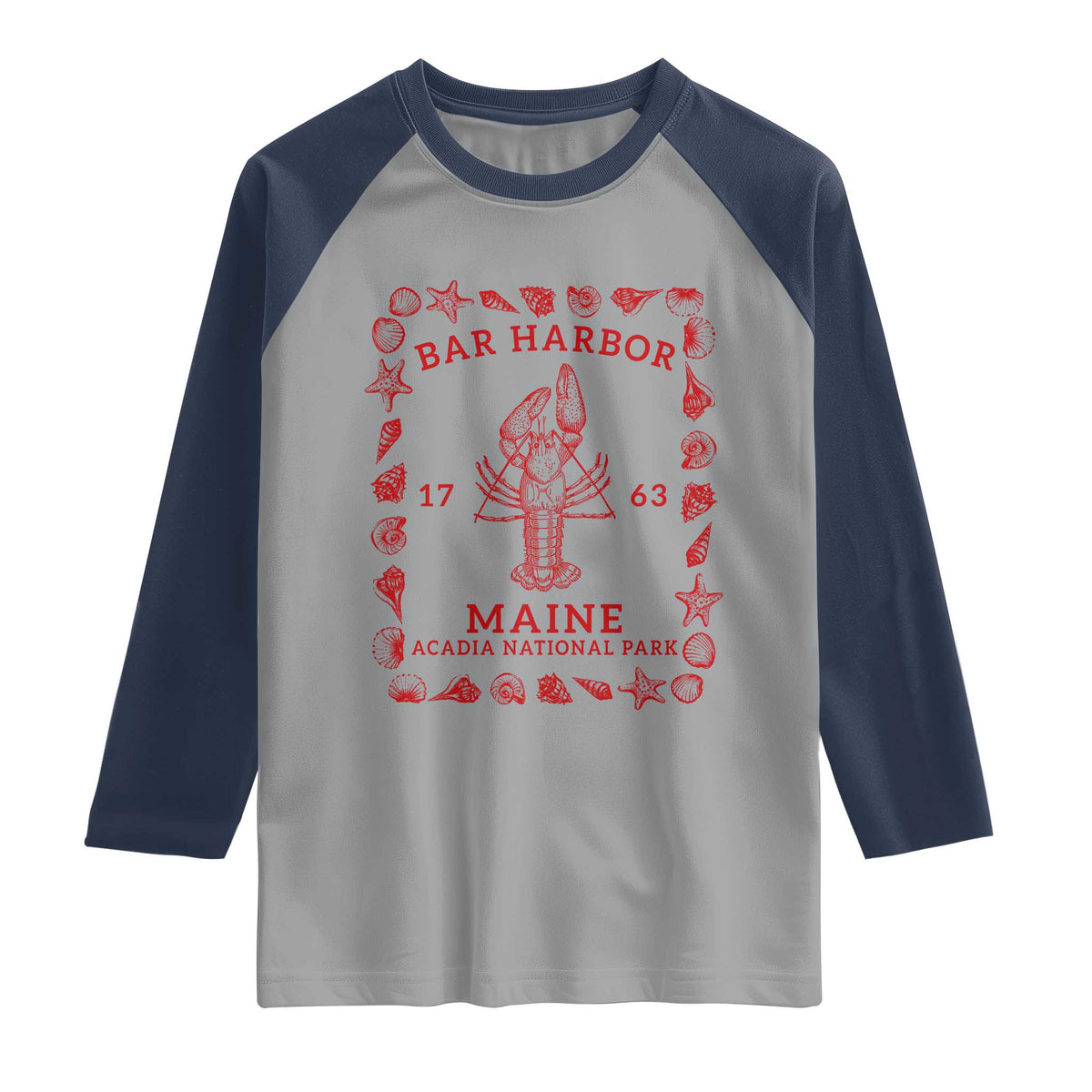 Bar Harbor Maine Lobster Acadia National Park 1763 Raglan Shirt