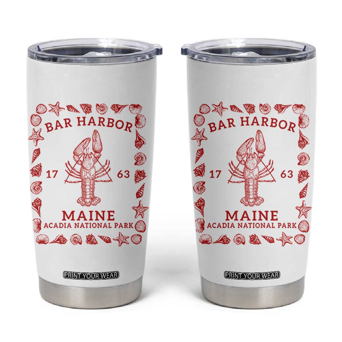 Bar Harbor Maine Lobster Acadia National Park 1763 Tumbler Cup TS11 White Print Your Wear