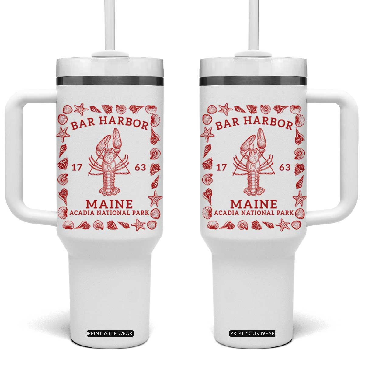 Bar Harbor Maine Lobster Acadia National Park 1763 Tumbler With Handle