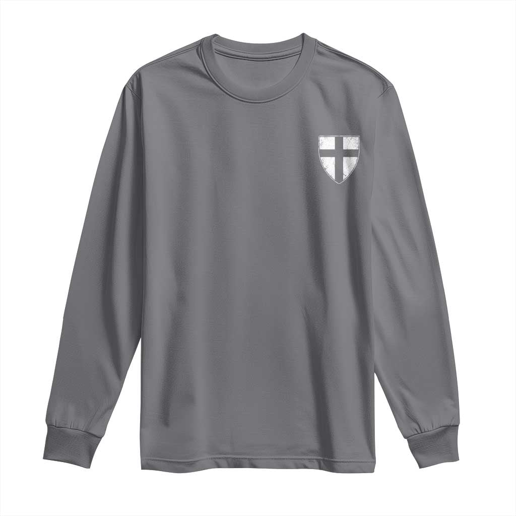 Teutonic Order Flag Cross Knight Insignia Arms Shield Long Sleeve Shirt TS11 Charcoal Print Your Wear