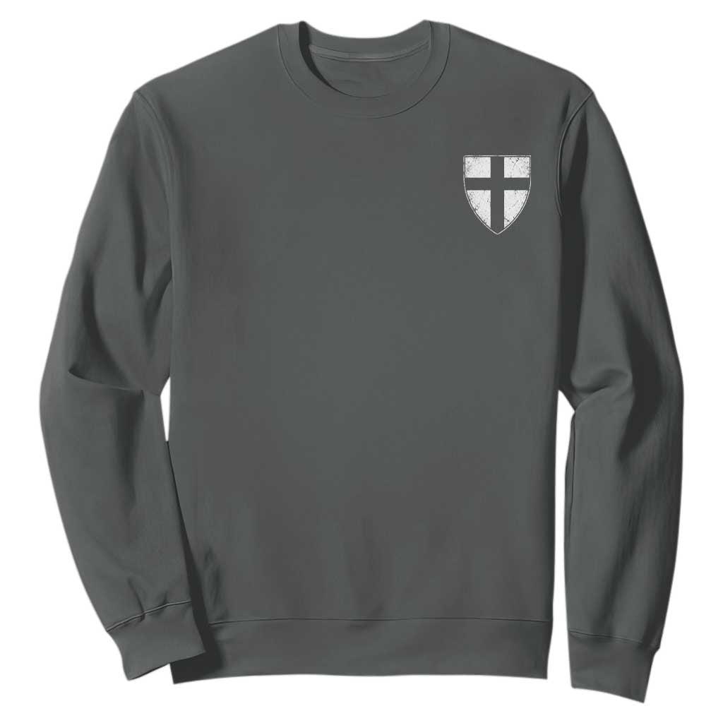 Teutonic Order Flag Cross Knight Insignia Arms Shield Sweatshirt TS11 Dark Heather Print Your Wear