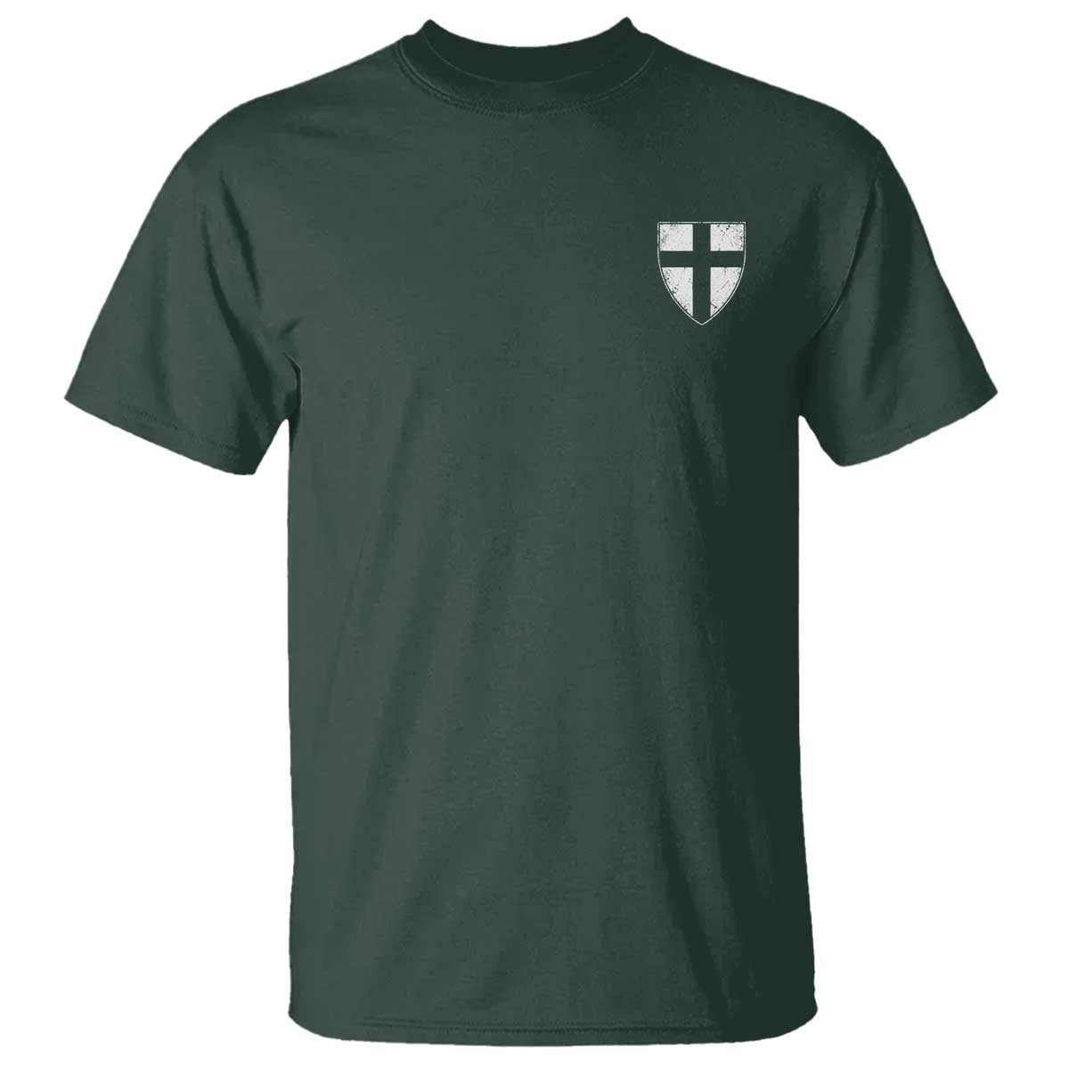 Teutonic Order Flag Cross Knight Insignia Arms Shield T Shirt TS11 Dark Forest Green Print Your Wear