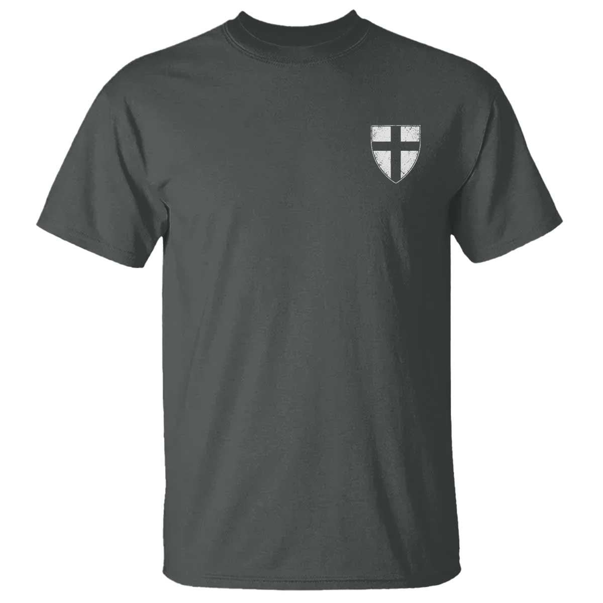 Teutonic Order Flag Cross Knight Insignia Arms Shield T Shirt TS11 Dark Heather Print Your Wear
