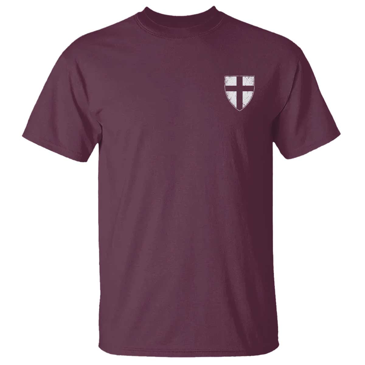 Teutonic Order Flag Cross Knight Insignia Arms Shield T Shirt TS11 Maroon Print Your Wear