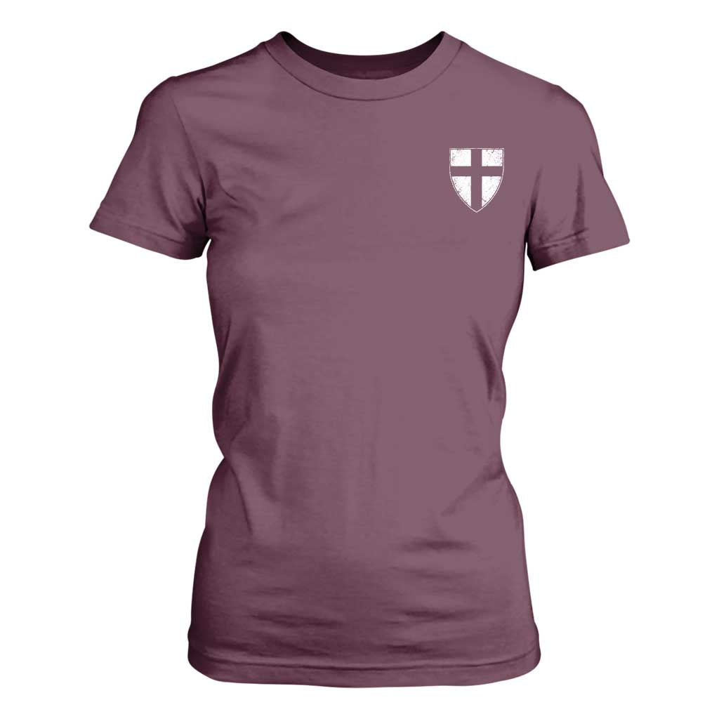 Teutonic Order Flag Cross Knight Insignia Arms Shield T Shirt For Women TS11 Maroon Print Your Wear